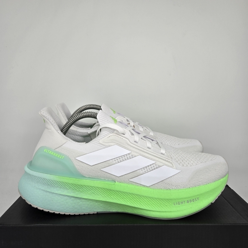 New Adidas UltraBoost 5X White Lime Burst JQ2927 Women's Running Shoes Size 7.5 - Picture 3 of 8